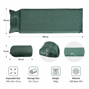 Colchoneta Inflable para <span class=keywords><strong>Camping</strong></span> de 15 cm de Grosor, con Bomba de Pie Integrada, Material de Nailon 40D y TPU - Product Image 6