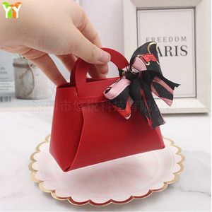 Saco De Doces De Casamento De Couro PU Com Lenço Fita Favor Partido Pequeno Bolsa Doces Gift Pocket Factory Atacado Aceitar Personalizado - Product Image 4