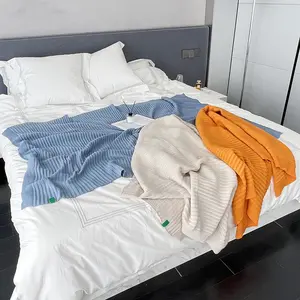 厂家批发新款北欧风格柳条休闲空调午餐毯沙发床床罩针织毛毯