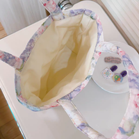 Sac fourre-tout matelassé écologique avec logo imprimé personnalisé Sac à provisions en coton gonflé réutilisable et pliable Sac fourre-tout cadeau pour femme à imprimé personnalisé avec propre design