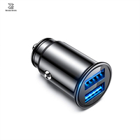 Chargeur de voiture 4.8A Fast PD USB C, bloc de charge rapide Dual Port Plug Cargador Carro Lighter Adapter for Phone