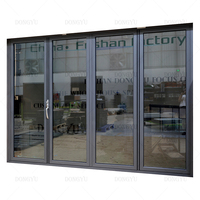 Dongyu Patio extérieur arrière-cour Porte pliante en accordéon à double vitrage Isolation thermique Porte pliante en aluminium