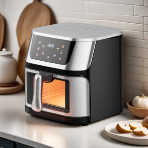 Harga pabrik Logo kustom 10L rumah tangga baja nirkarat keranjang listrik Digital Smart <span class=keywords><strong>oven</strong></span> Air Fryers dengan pegangan ganda - Product Image 5