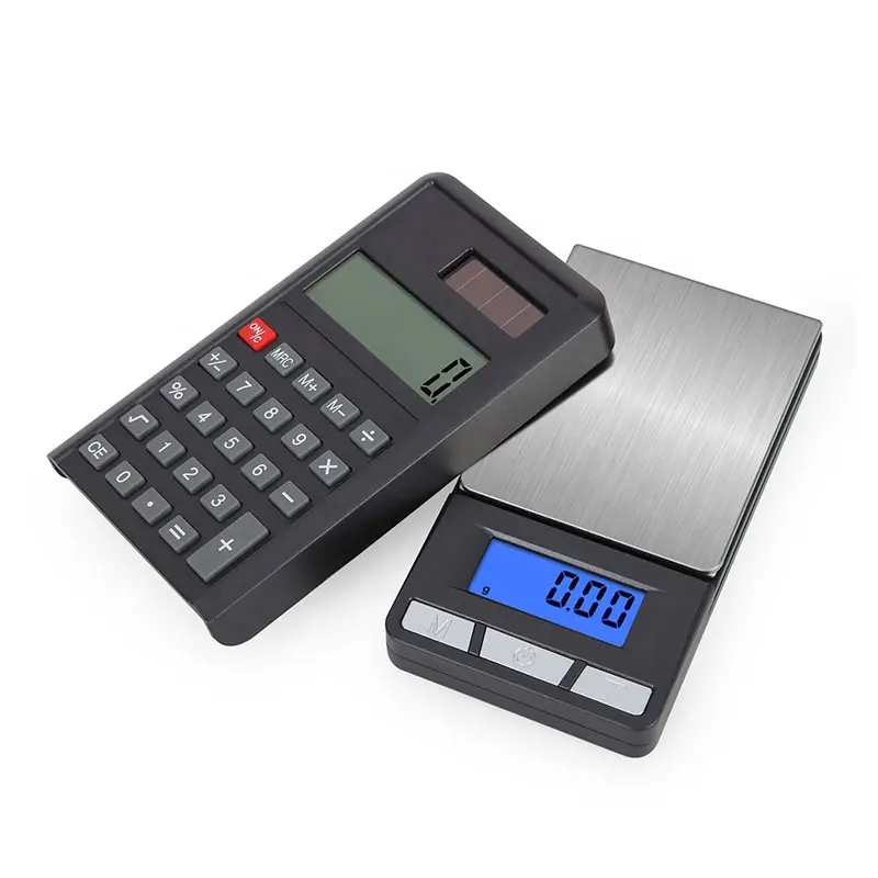 J&R 2 in 1 Multifunctional 200g 0.01g Accurate Digital Pocket Size Weight Jewelry Gold Herb Scale with Solar Power Calculator