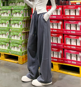 Pantalons larges décontractés rétro simples pour femmes avec logo personnalisé, pantalons amples à jambes larges, taille haute, pantalons de <span class=keywords><strong>jogging</strong></span> pour femmes - Product Image 6