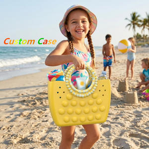 Sac de plage en EVA durable, imperméable et résistant au sable, avec poignées texturées en forme de bulles, grand sac fourre-tout pour la piscine et les voyages d'été - Product Image 5