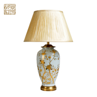 Abat-jour de lampe de table en tissu de luxe, style européen antique et moderne, pour chambre à coucher, vente en gros