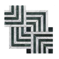 Mosaïque de carreaux en marbre naturel poli, combinaison octogonale et diamantée, pour revêtement mural et sol intérieur