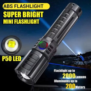 Linterna potente XHP50, 3 modos, luz LED fuerte, linterna con Zoom telescópico, recargable por USB, linterna de largo alcance para acampar y pescar - Product Image 1