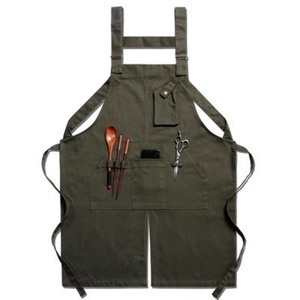 Denim <b>Apron</b> for Women Men Stylish Adjustable <b>Work</b> Smock Barista Coffee Shop Nail Salon Restaurant Custom Logo Printing <b>Apron</b> - Product Image 3