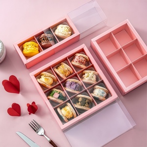Boîtes à desserts personnalisées en gros, boîtes en papier de qualité alimentaire avec fenêtre pour mousse et pouding - Product Image 5
