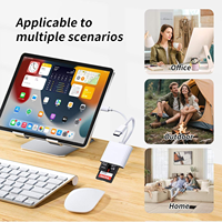 Adaptateur de carte SD TF CF externe portable haute vitesse Type-C 2 en 1, connecteur multi-emplacements, lecteur de carte mémoire