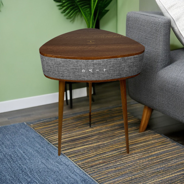 Factory Price Intelligent Wireless Charging Bluetooth Coffee Table Audio System Solid Wood Speaker Living Room Sofa Table