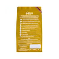Sacs en plastique Doypack à fond plat avec fermeture éclair sur huit côtés, imprimés avec un logo personnalisé, pour aliments pour chats, 1,5 kg