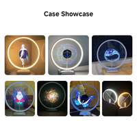 Ventilador Holográfico 3D de Escritorio, Acrílico Redondo, Pantalla LED Ultra Clara a Todo Color, Equipo de Publicidad con Pantalla Holográfica Transparente