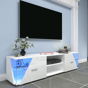 Mobile <span class=keywords><strong>TV</strong></span> <span class=keywords><strong>con</strong></span> <span class=keywords><strong>LED</strong></span> dal Design Moderno, <span class=keywords><strong>Pannello</strong></span> <span class=keywords><strong>Porta</strong></span> Asimmetrico e Irregolare, Espositore Personalizzato - Product Image 3