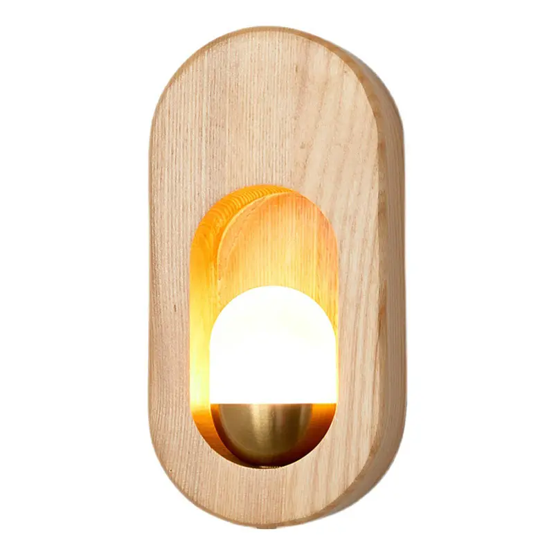 Lâmpadas de parede de madeira com led, estilo japonês, para quarto, lâmpadas de cabeceira, para casa, banheiro, decoração de madeira sólida