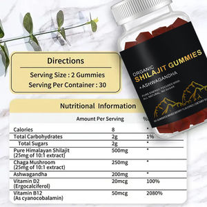 Solilan grosir OEM Label pribadi organik Himalaya murni Shilajit Ashwagandha ekstrak Gummies suplemen dengan <span class=keywords><strong>Vitamin</strong></span> B12 & D2 - Product Image 3