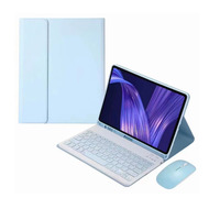 Penutup kulit PU Keyboard nirkabel 12.4 inci, casing Tablet dengan Keyboard PU untuk Samsung Galaxy Tab S7 FE S7 Plus S8 Plus
