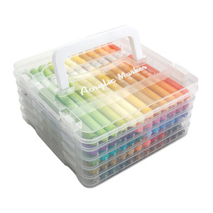 Non-Toxic Packaged As <b>Set</b> Dual-Tip Water Based Acrylic <b>Paint</b> Pens Brush Tip Markers - Product Image 3