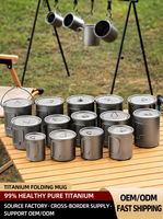Titan Outdoor-Trinkgefäß 200ml 300ml 350ml 420ml 550ml Titan-Hängetopf Camping-Becher Picknick-Utensilien