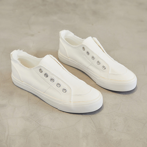 Baskets décontractées pour <span class=keywords><strong>femme</strong></span>, chaussures en <span class=keywords><strong>toile</strong></span> blanches avec lacets, nouvelle collection 2020, vente en gros - Product Image 5