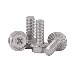 Perno hexagonal de brida serrada de acero inoxidable 304 con ranura cruzada antideslizante para maquinaria y equipos - Product Image 1
