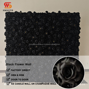 SMOOTH - Mural Floral Enrollable Negro Misterioso, Fondo de Pared de Flores Artificiales de Seda en 3D, 8*8 pies, Tamaño Personalizado - Product Image 4