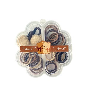 Xin Yue Hair <b>Ties</b> <b>Brown</b> Elastic Hair Bands For Kids Daily Use With Pom Pom Design - Product Image 5