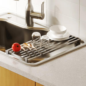 Fregadero de Cocina de Acero Inoxidable 304, Estilo Japonés, de una Sola Tina Grande, con Escurridor, Lavabo para Verduras y Estante de Almacenamiento - Product Image 1