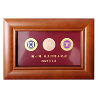 Médaille Shadow Box vitrine en bois pour défi pièces Badges patchs épingles à broder décoration murale cadre de rangement Animal fleur