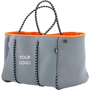 Custom Perforated Neoprene Lady Beach Shopping Tote Bag Wholesale Promotional Backpack
