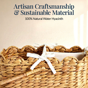 Cesta de Almacenamiento de Pañales Rectangular Azul Tejida de Paja HN, Cesta de Regalo Portátil de Jacinto de Agua - Product Image 2