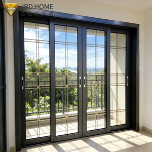Porte coulissante de patio à double vitrage résistante aux intempéries - Portes coulissantes en verre aluminium à économie d'énergie pour maisons et villas - Product Image 1