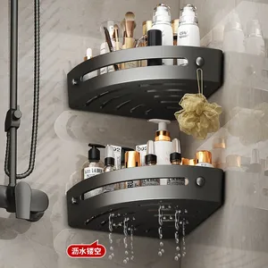 Hot Selling No-Drill Plastic Eco-friendly Bathroom Triangle Rack <b>Wall</b>-<b>Mounted</b> Storage <b>Shelf</b> for Living Room Organizer - Product Image 3