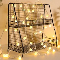 IP44 étanche LED guirlande blanc chaud Mini Globe boule guirlande lumineuse 10m extérieur arbre de noël décoratif fée à piles
