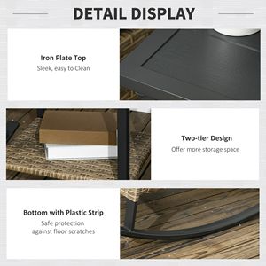 DB Offre Spéciale Ensemble de meubles de patio 3 pièces Bistro extérieur en osier avec 2 rockers de porche et table basse à 2 niveaux rembourrée et élégante! - Product Image 6