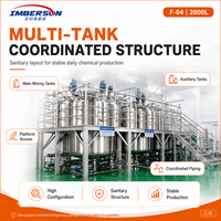 Système de production de lavage liquide industriel automatique 2000L avec homogénéisateur, capacité de broyage en matériau SUS316L