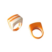 Bague carrée Macaron couleur bonbon géométrique goutte d'eau à rayures grandes belles bagues pour femmes fille bijoux de mode cadeau chaud