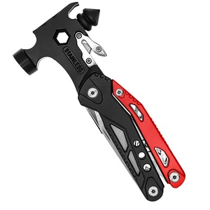 Marteau multifonction d'extérieur, pinces, clé à molette, tournevis, brise-vitre de sécurité pour voiture, acier inoxydable 2CR13, aluminium CL047 - Product Image 5