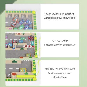 Jeu d'activités d'apprentissage des lettres ABC sur planche en bois Montessori, lot de jeux, labyrinthe de couleurs et de nombres - Product Image 4