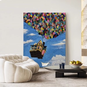 Up Movie Inspired Hand Painted Oil Painting Cartoon Abstract Art 3D Effect Wall Decor For Living Room Or Childrens Room - Product Image 3