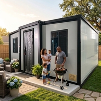 Villa préfabriquée portable de 40 pieds, maison mobile pliable, maison conteneur extensible à toit plat préfabriqué, 3 chambres