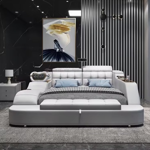 <span class=keywords><strong>Lit</strong></span> intelligent multifonctionnel moderne FYZK avec fonction de massage, <span class=keywords><strong>lit</strong></span> en cuir et tissu tatami taille <span class=keywords><strong>king</strong></span>, meubles de chambre à coucher avec rangement - Product Image 2