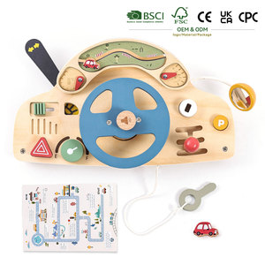Volant en bois pour enfants, planche d'activités, jouets éducatifs pour développer les compétences de base, jouets de voyage pour activités éducatives des tout-petits - Grande <span class=keywords><strong>Vente</strong></span> - Product Image 1