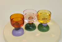 Verre soufflé à la main Art Déco verres colorés Base de couleur Jade verre borosilicate fête mariage gobelet à boire