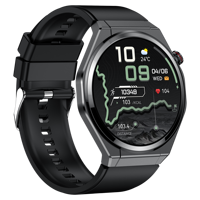 Smartwatch mit rundem Zifferblatt, Herzfrequenz- und Blutsauerstoffdruckmessung, Schlaf-Tracker, ultradünn, magnetisches Laden, Lederarmband, Geschenk
