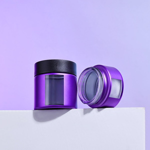 1Oz 2Oz 3Oz 4Oz Bán Buôn Mùi Bằng Chứng <span class=keywords><strong>Glass</strong></span> <span class=keywords><strong>Container</strong></span> Childproof Cửa Sổ Frosted Xem Thông Qua Lọ Thủy Tinh Với Trẻ Em Chống Nắp - Product Image 2