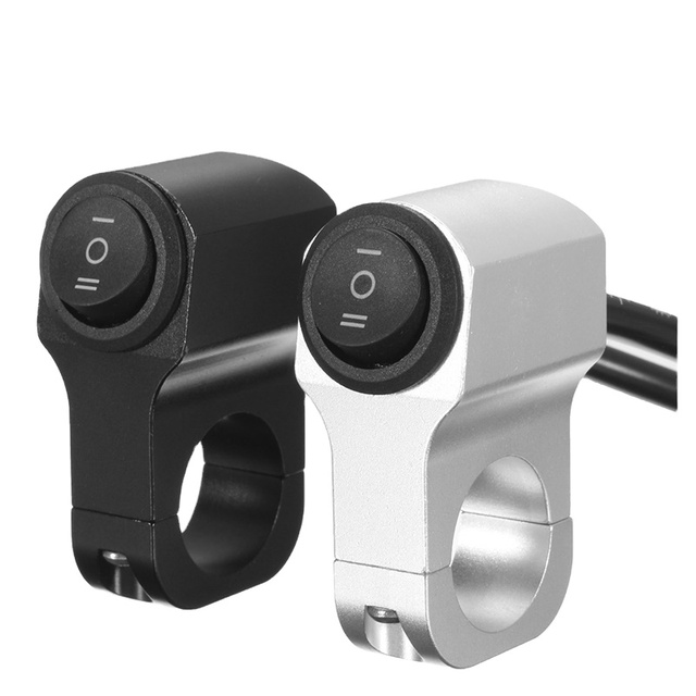 Aluminum Alloy Motorcycle Handlebar Headlight Switch Three-position Waterproof Switch 12V Fog Spotlight Retro Switch
