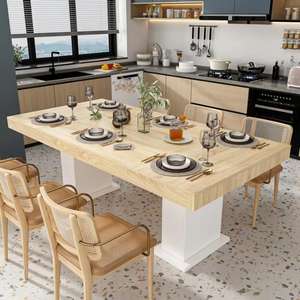 Arfath Juego de mesa de comedor de diseño moderno de madera de ingeniería distintivamente espacioso para comidas memorables al por mayor - Product Image 1